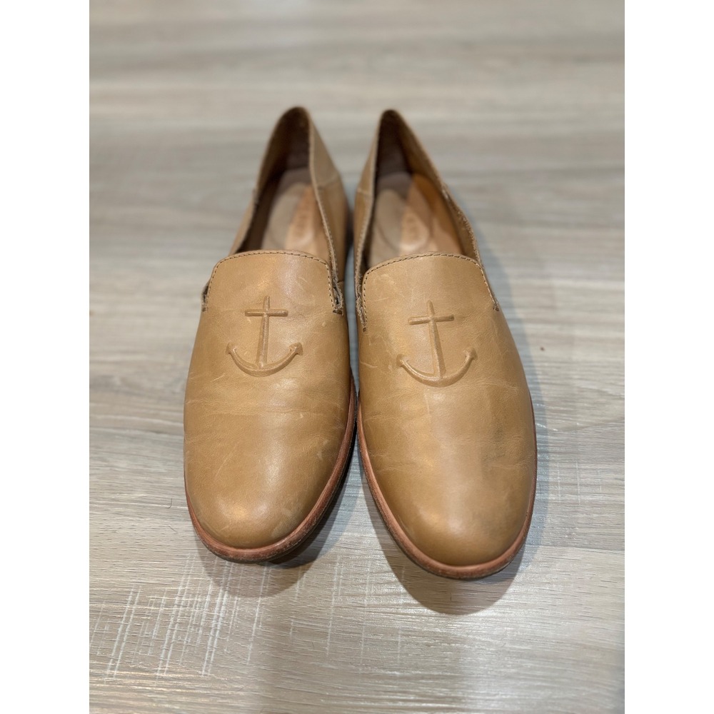 Sperry Seaport Leather Anchor Loafers Tan Vachetta STS83415 Flats Womens 9.5